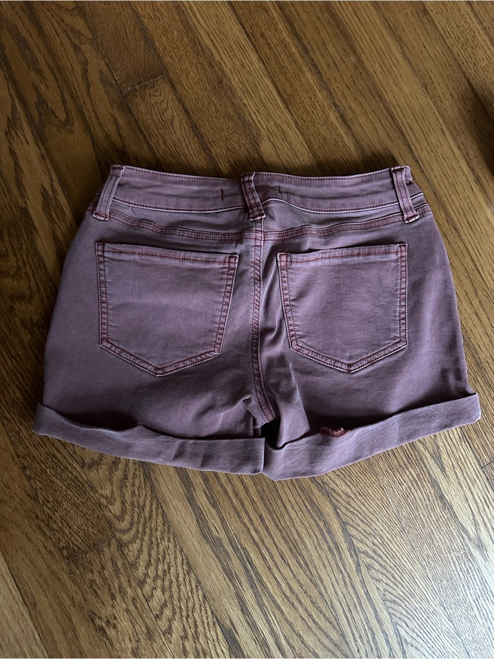 SO Orange/Pink Rolled Hem Jean Shorts - Size 0 - Picture 4 of 8